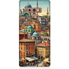 Teknomeg Samsung Galaxy Note 9 Uyumlu Eski Cami ve Mahalle Desenli Silikon Kılıf