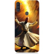 Teknomeg Samsung Galaxy M11 Uyumlu Semazen Yapan Mevlevi Desenli Silikon Kılıf