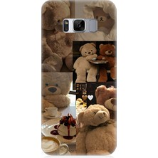 Teknomeg Samsung Galaxy S8 Plus Uyumlu Sevgili Aşık Ayılar Desenli Silikon Kılıf