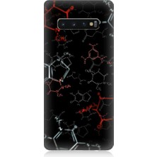 Teknomeg Samsung Galaxy S10 Uyumlu Kimya Formülü Desenli Silikon Kılıf