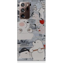 Teknomeg Samsung Galaxy Note 20 Ultra Uyumlu Yaramaz Kutup Ayısı Desenli Silikon Kılıf