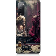 Teknomeg Samsung Galaxy S20 Fe Uyumlu Melek ve Şeytan Desenli Silikon Kılıf