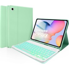 Five-E Samsung Galaxy Tab S6 Lite Rgb LED Işıklı Türkçe Karakterli Bluetooth Özellikli Kalemlikli Klavyeli Kılıf P610