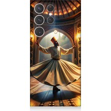 Teknomeg Samsung Galaxy S23 Ultra Uyumlu Mevlevi Semazen Desenli Silikon Kılıf