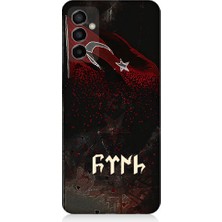 Teknomeg Samsung Galaxy M23 Uyumlu Bayrak ve Göktürkçe Türk Desenli Silikon Kılıf
