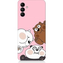 Teknomeg Samsung Galaxy M14 Uyumlu Sevimli Ayıcıklar Desenli Silikon Kılıf