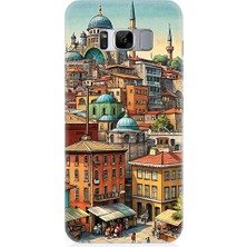 Teknomeg Samsung Galaxy S8 Plus Uyumlu Eski Cami ve Mahalle Desenli Silikon Kılıf
