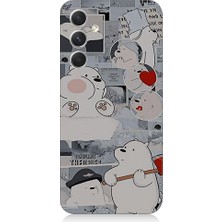 Teknomeg Samsung Galaxy S24 Plus Uyumlu Yaramaz Kutup Ayısı Desenli Silikon Kılıf