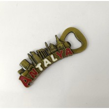 HD Marketim Antalya Görselli Metal Açacak Mıknatıslı Magnet Buzdolabı Süsü Şişe Açacağı Antik Sarı