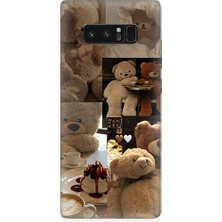 Teknomeg Samsung Galaxy Note 8 Uyumlu Sevgili Aşık Ayılar Desenli Silikon Kılıf