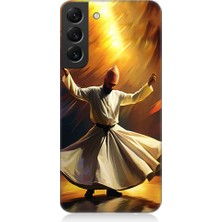 Teknomeg Samsung Galaxy S22 Plus Uyumlu Semazen Yapan Mevlevi Desenli Silikon Kılıf