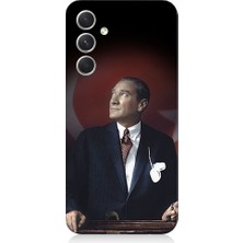 Teknomeg Samsung Galaxy S24 Plus Uyumlu Mustafa Kemal Atatürk Desenli Silikon Kılıf