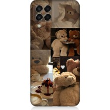 Teknomeg Samsung Galaxy M33 Uyumlu Sevgili Aşık Ayılar Desenli Silikon Kılıf