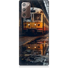Teknomeg Samsung Galaxy Note 20 Uyumlu Eski Sarı Tren Desenli Silikon Kılıf