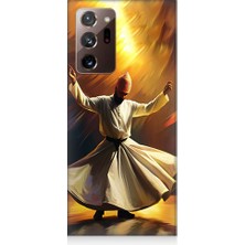 Teknomeg Samsung Galaxy Note 20 Ultra Uyumlu Semazen Yapan Mevlevi Desenli Silikon Kılıf