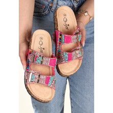 Vojo Anatomik Taban Kadın Terlik Taşlı Boncuk Detaylı Günlük Kullanım İçin Sezonsuz