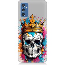 Teknomeg Samsung Galaxy M52 Uyumlu Kral Kurukafa Desenli Silikon Kılıf
