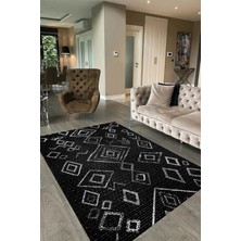 Napoli Home Dijital Baskılı Kaymaz Taban Yıkanabilir Iskandinav Yolluk Salon Halısı, N-Iskandinav-29-Antrasit,
