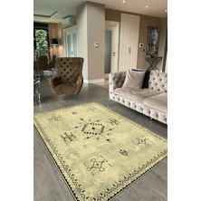 Napoli Home Dijital Baskılı Kaymaz Taban Yıkanabilir Iskandinav Yolluk Salon Halısı, N-Iskandinav-08-Krem,