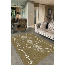 Napoli Home Dijital Baskılı Kaymaz Taban Yıkanabilir Iskandinav Yolluk Salon Halısı, N-Iskandinav-26-Bej,