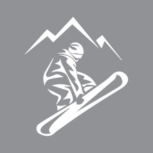 Reysa Tasarım Ski Kayakçı Dağ Beyaz 17X10 cm