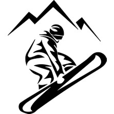 Reysa Tasarım Ski Kayakçı Dağ Siyah 17X10 cm