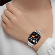 Clemon Xiaomi Redmi Watch 4 Uyumlu Metal Hasır Örgü Paslanmaz Kordon