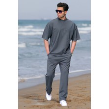 Yakamel Erkek Kısa Kollu Bol Kesim Pijama Takımı