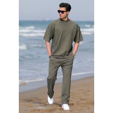 Yakamel Erkek Kısa Kollu Bol Kesim Pijama Takımı