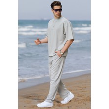 Yakamel Erkek Kısa Kollu Bol Kesim Pijama Takımı