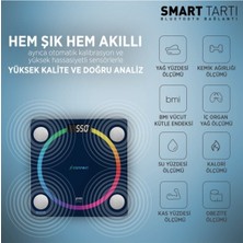 Mediterian Lacivert PSC04 Tartı Connect Smart Akıllı Baskül Yağ Ölçer Bluetooth