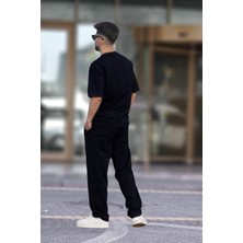 Yakamel Erkek Bol Kesim Yazlık T-Shirt Eşofman Takımı