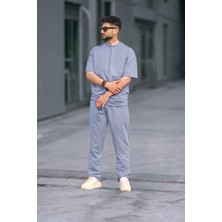 Yakamel Erkek Bol Kesim Yazlık T-Shirt Eşofman Takımı