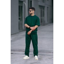 Yakamel Erkek Bol Kesim Yazlık T-Shirt Eşofman Takımı
