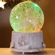 Keyfim Shop Geyik Büyük Boy Püskürtmeli Işıklı Müzikli Kar Küresi