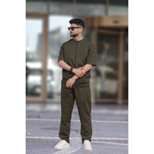 Yakamel Erkek Oversize Kısa Kollu Eşofman Takımı