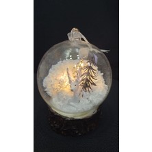 Es Dekor Masaüstü Asılabilir Kar Küre Kahverengi Geyik Çam Ağaç Noel Kış Yılbaşı Christmas Wireless 1 Adet