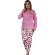 Royam Zirve Kadın Pembe Kışlık Interlok Uzun Kollu Pijama Takımı 6201