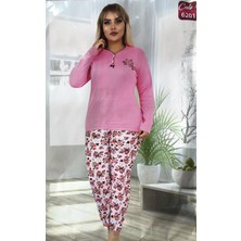 Royam Zirve Kadın Pembe Kışlık Interlok Uzun Kollu Pijama Takımı 6201