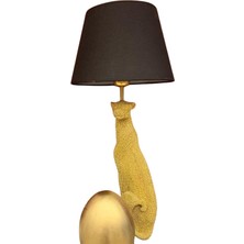 By Ari AB111-01 Küçük Çita Abajur Gold-Siyah Şapkalı