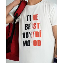 Boydimood Kirmizi The Best Boydi̇Mood Baskili Oversi̇Ze Beyaz Ti̇Şört