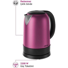 Altus Çelik Su Isıtıcı Kettle Pembe Renk Altus