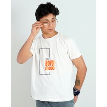 Boydimood The Boydimood Baskılı Oversize Beyaz Tişört