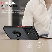 MTK Moveteck Poco X6 Pro Kılıf Kamera Çevresi Korumalı Arkası Mat Buzlu Renkli Tuşlu Yüzüklü Standlı Military Tank Zırh