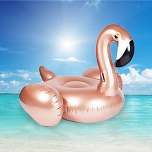 Mediterian Çok Renkli Dev Flamingo Binici Rose Gold 192X180 cm - 1710018 Pompa Dahil Değildir