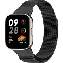 M.tk moveteck Xiaomi Redmi Watch 3 Active Uyumlu Metal Kordon Milano Loop Örgü Manyetik Mıknatıslı Renkli Bileklik