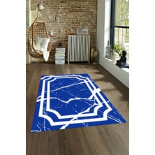 Napoli Home Dijital Baskılı Kaymaz Taban Yıkanabilir Mermer Yolluk Mutfak Salon Halısı, N-Mermer-22-Mavi,