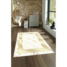 Napoli Home Dijital Baskılı Kaymaz Taban Yıkanabilir Mermer Yolluk Mutfak Salon Halısı, N-Mermer-18-Beyaz,