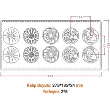 Mutfak Karışık Çiçekler Çikolata Kalıbı - No:16