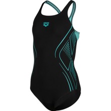 Mediterian Siyah Reflectıng Swımsuıt Swım Pro Back Black Water Siyah Beachwear Kumaş